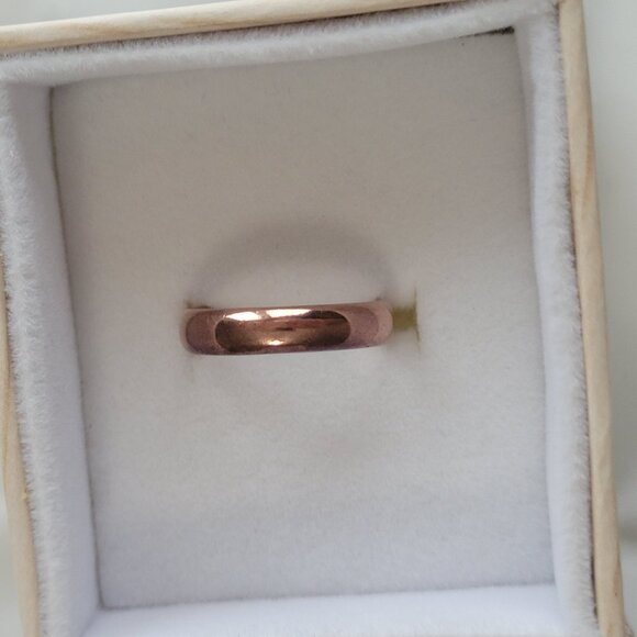 Vintage Jewelry - Copper Ring Smooth Wedding Band Size 5 3/4